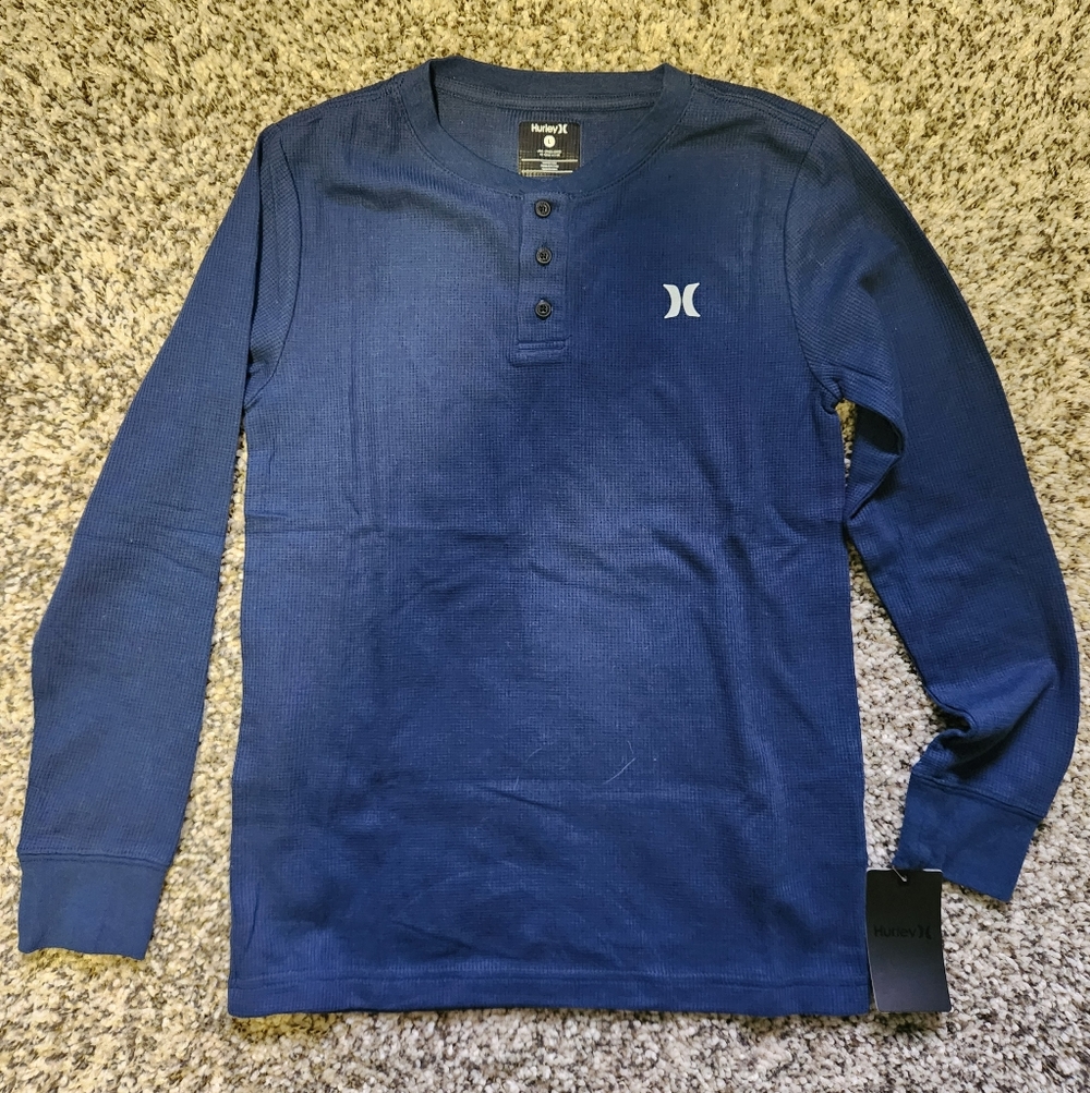 Hurley Men's Navy Long Sleeve Henley